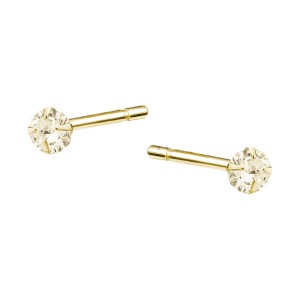 Cercei argint placati cu aur galben cu piatra 3mm Orange DiAmanti 1CO3EG_CH-DIA (Argint 925‰ 0,4 g.)